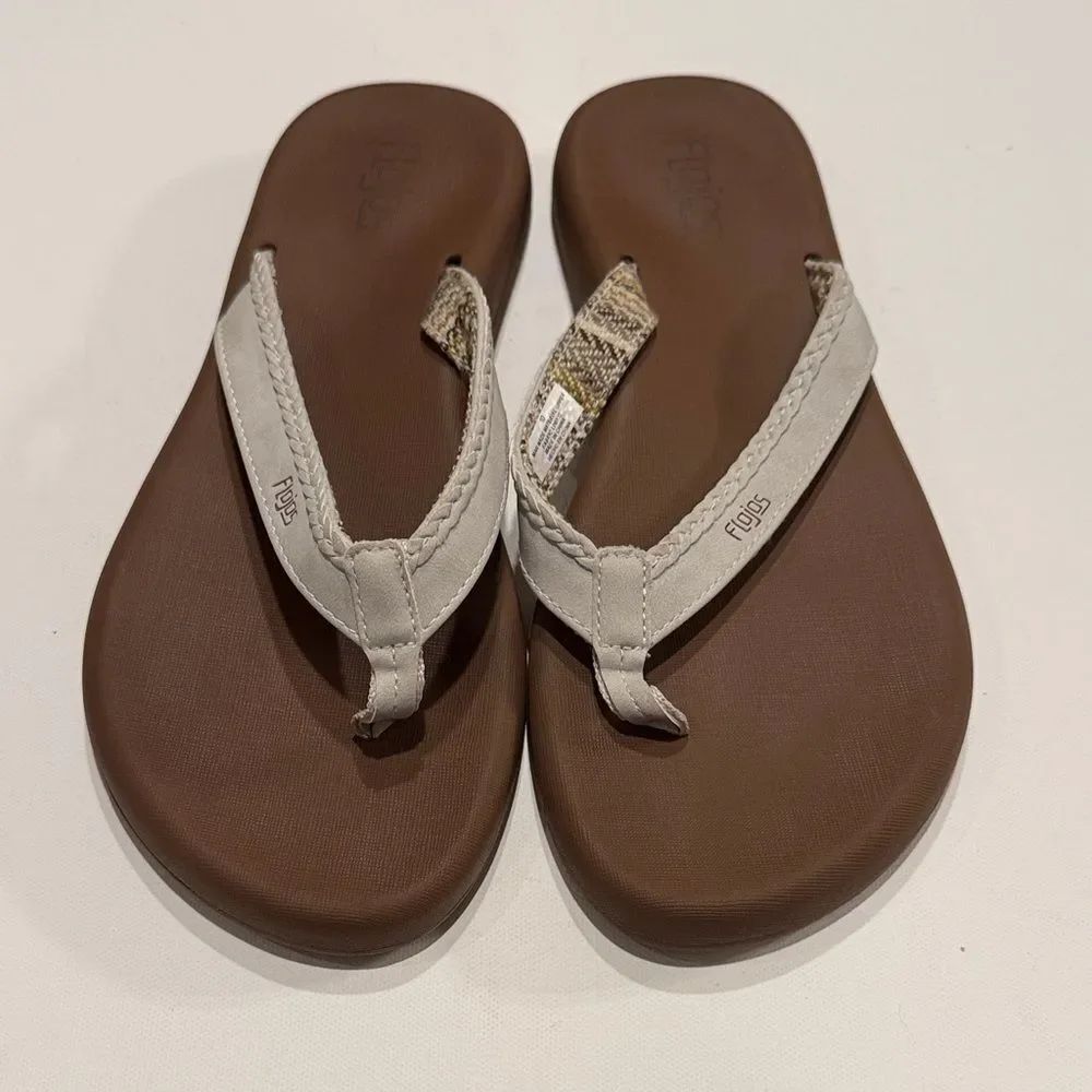 Flojos Tan and Cream Sandals